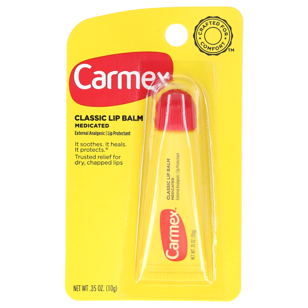 Carmex Classic Medicated Lip Balm Tube, Original, 0.35 Oz
