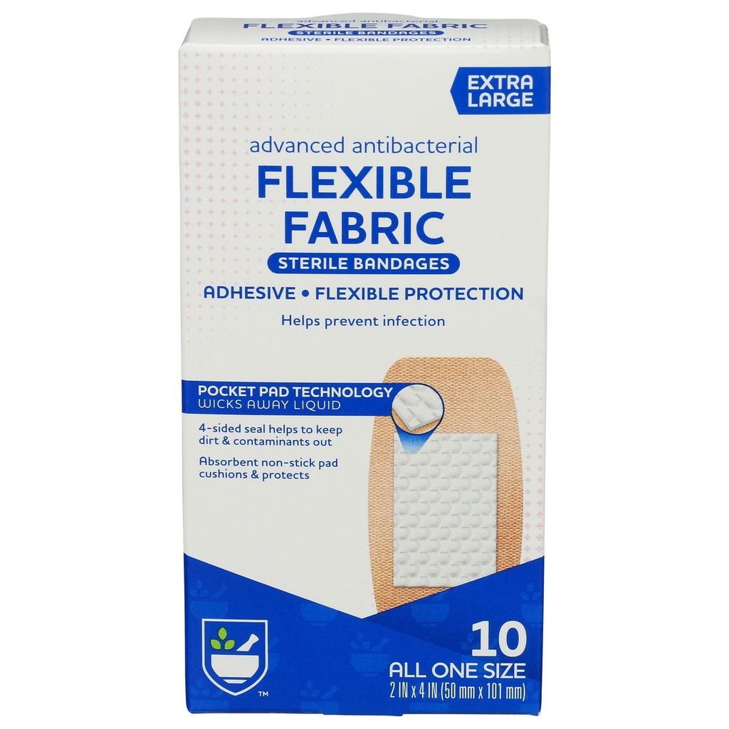 Advanced Antibacterial Fabric Bandages, XL