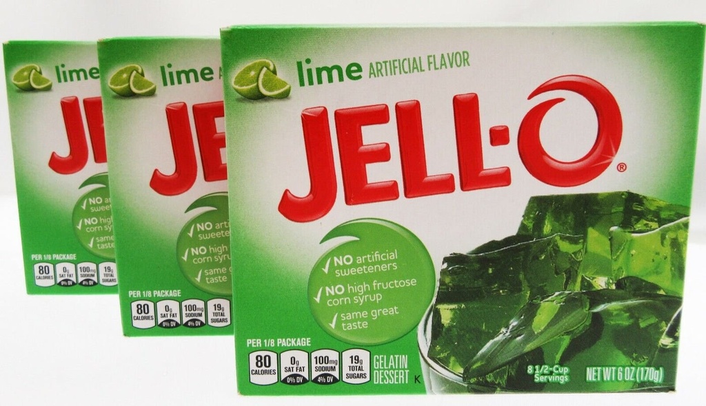 Jell-O Lime Gelatin Dessert Mix, 6 Oz Box