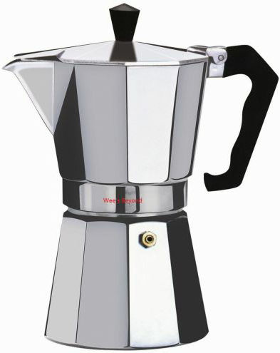 Wee's Beyond 7526-06 Brew-Fresh Aluminum Espresso Maker, 6 Cup, Silver