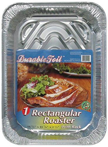 Durable Packaging Packaging-D42110 Foil 3-in-1 Roasting Pan, 12-3/4″ X 10-3/8″ X 2-9/16