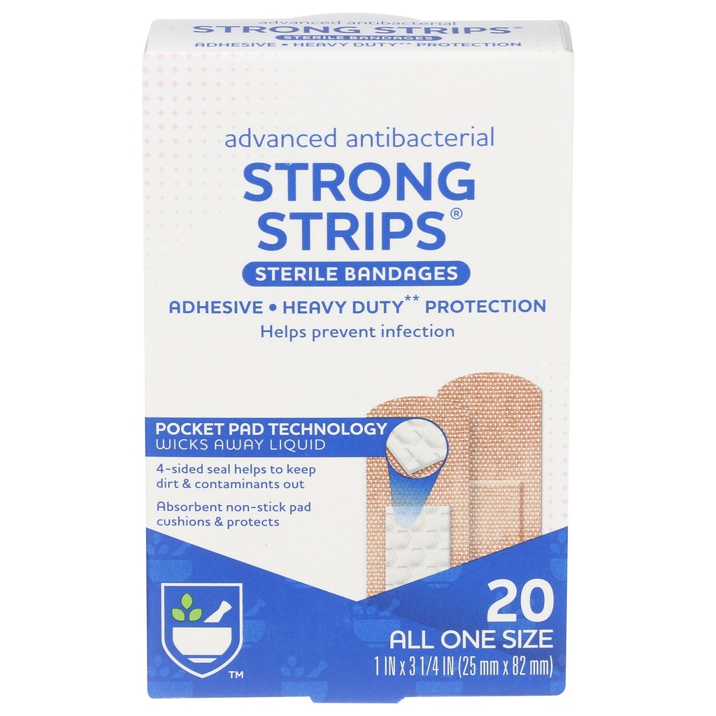 First Advanced Antibacterial Strong Strips, All One Size Bandages