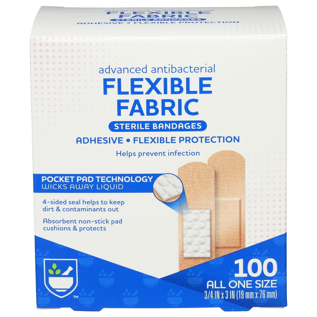 Advanced Antibacterial Fabric Adhesive Bandages, One Size
