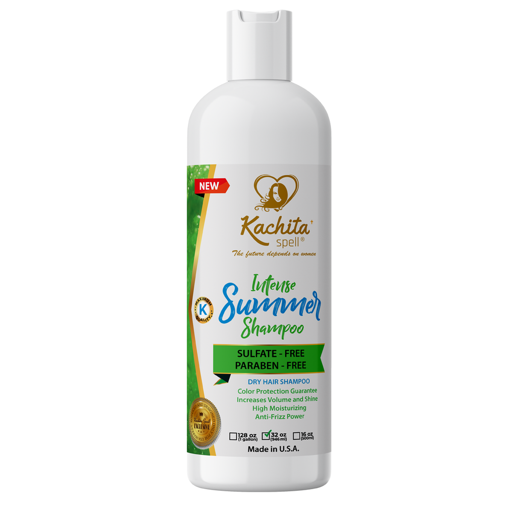Kachita Spell Nuevo champú hidratante hidratante intenso de verano sin sulfato y parabenos para cabello seco medio a grueso, teñido de 32 onzas,
