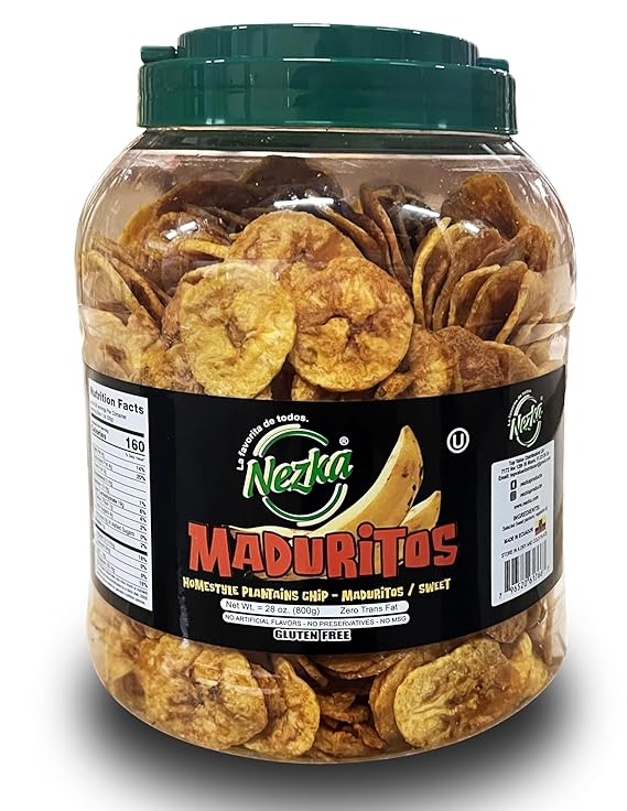 NEZKA SWEET PLANTAIN CHIPS JAR 28 Oz