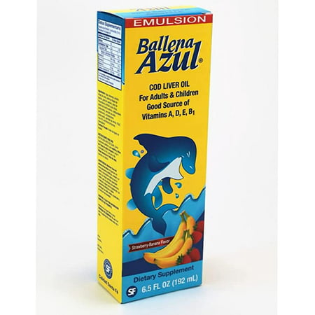 Ballena Azul Aceite De Hígado De Bacalao COD Liver Oil for Adults and Children  Good Source of Vitamins a D E  B1  Dietary Supplement  Omega 3 (STRAW