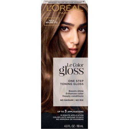 L'Oreal Paris Le Color Gloss One Step in-Shower Toning Gloss - Rich Brunette, 4 Fl Oz