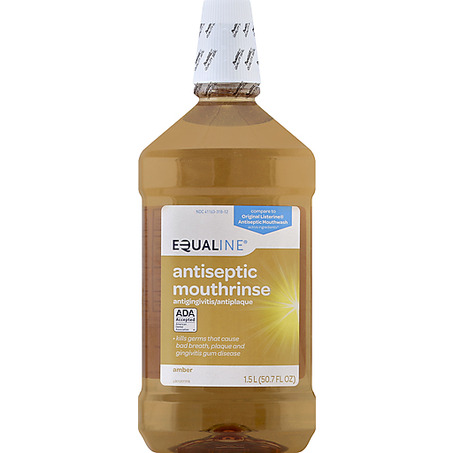 EQUALINE Antiseptic Mouthwash, Blue Mint, 50.7 fl oz and Card Gift Maker Explorador Private Label