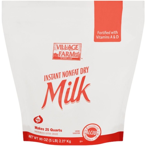 Village Farm By Sturm Instant Non Fat Dry Milk 5 Pounds 6 Per Case