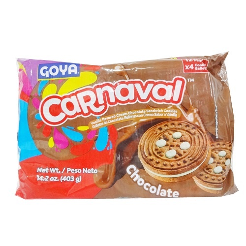 Goya Carnaval Chocolate Vanilla Cream Sandwich Cookies