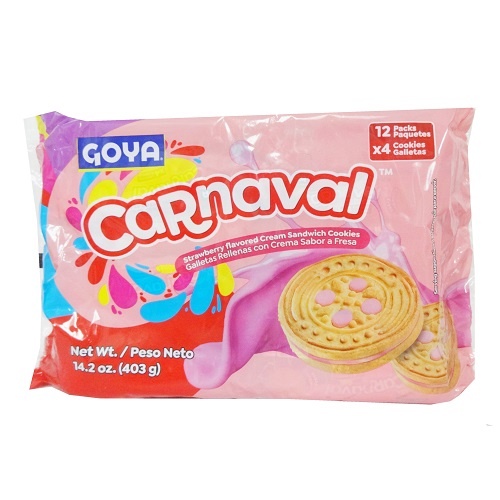 Goya Foods Carnaval Sandwich Cookies Strawberry 14.2oz