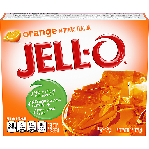 Jell-O Orange Instant Gelatin Mix, 6 Oz Box