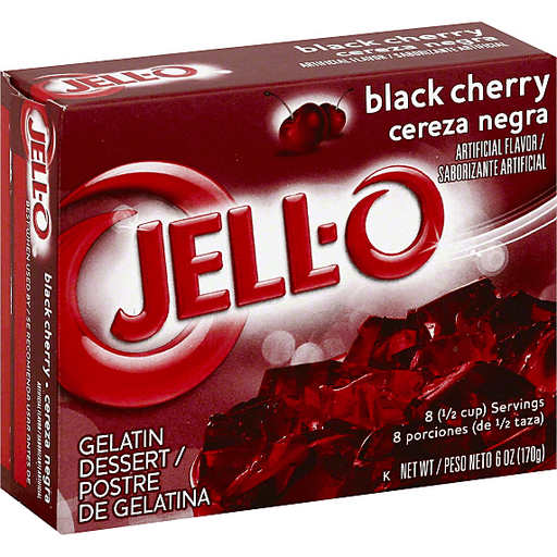 Jell-O Black Cherry Gelatin Dessert Mix, 6 Oz Box