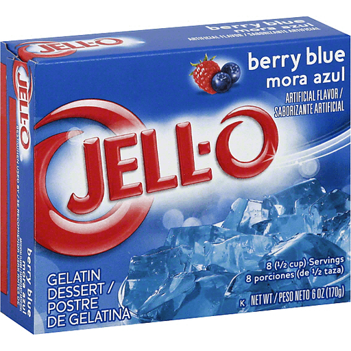 Jell-O Berry Blue Gelatin Dessert Mix, 6 Oz Box