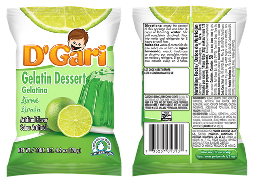 D'Gari Gelatin Dessert Lime
