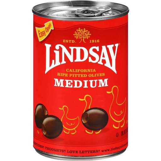Lindsay Small Black Ripe Pitted Olives 6 Oz. Can