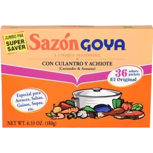 Goya Coriander & Annatto Seasoning Jumbo Pak 36 Packets