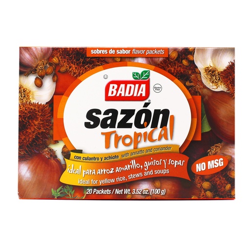 Badia Sazon Tropical With Annatto And Coriander Flavor Packets