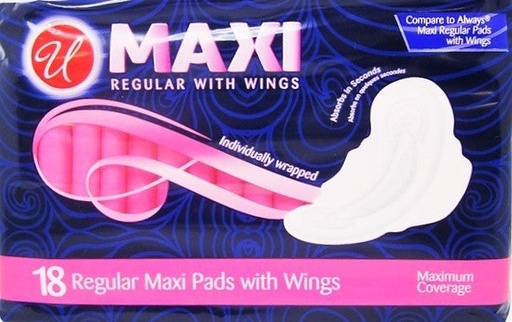 U #82629 Maxi Pad Regular With Wings