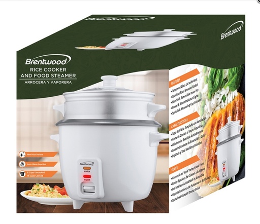 Brentwood 15 Cup Rice Cooker/Non-Stick With Steamer
