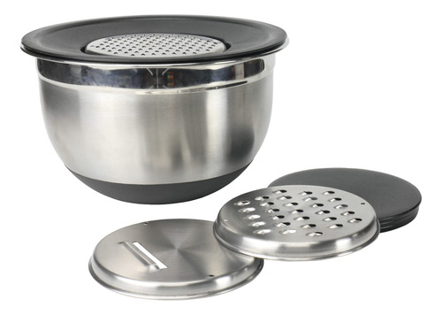 Chef Craft 21961 Mixing Bowl And Grater Set In Stainless Steel
