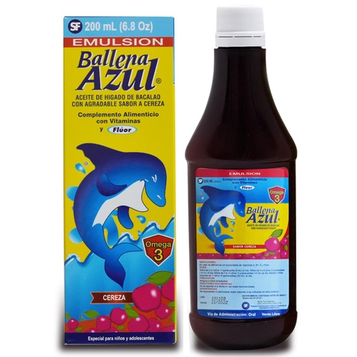 Laboratorios Santa Fe Emulsión Ballena Azul 200Ml Cereza