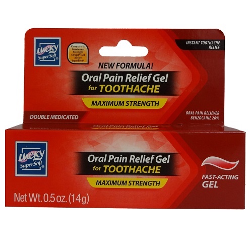 Lucky Super Soft Maximum Strength Fast-Acting Oral Pain Relief Gel 0.5 Oz
