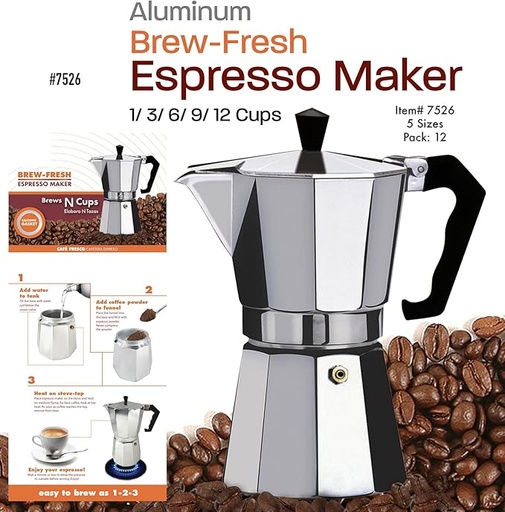 Wee's Beyond Cafetera WEEB1170_15863573, Capacidad De 12 Tazas, En Aluminio