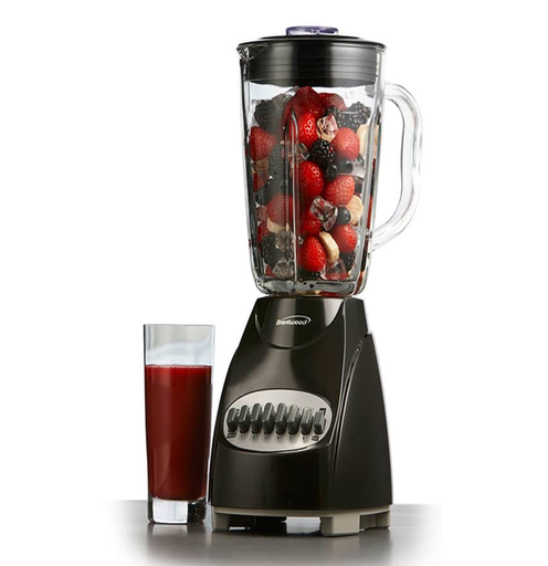 Batidora Negra Speed Blender, glass jar JB-920
