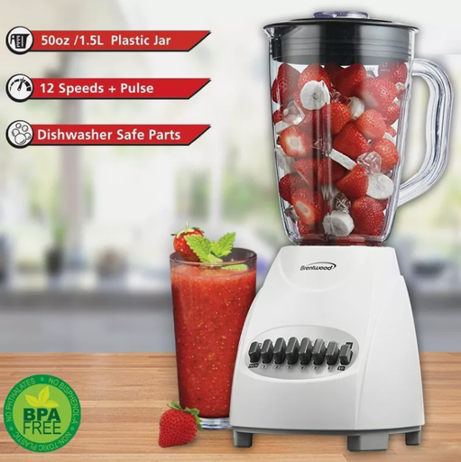 Batidora Blanca Speed Blender, glass jar JB-921