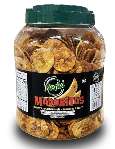 NEZKA SWEET PLANTAIN CHIPS JAR 28 Oz