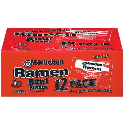 Maruchan Ramen Noodle Beef Flavor Soup  3 Oz Shelf Stable Package  12 Count