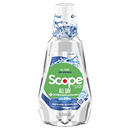 Scope Crest All Day Alcohol Free Mouthwash, 1L