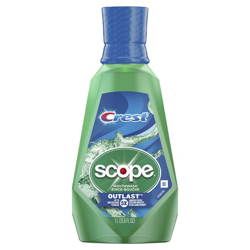 Crest Scope Outlast Anticavity Fluroide Mouthwash Long Lasting Mint