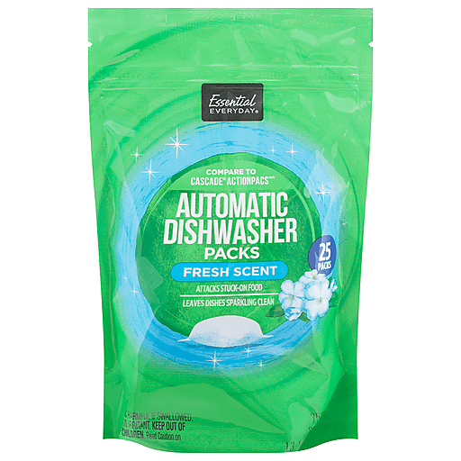 Essential Everyday Automatic Dishwasher Pacs, Fresh Scent