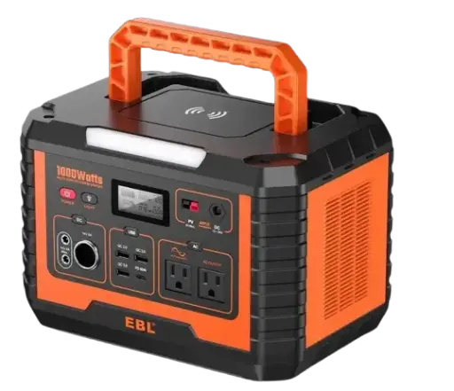EBL – Portable Power Station 110V / 1000W Solar Generator – Black